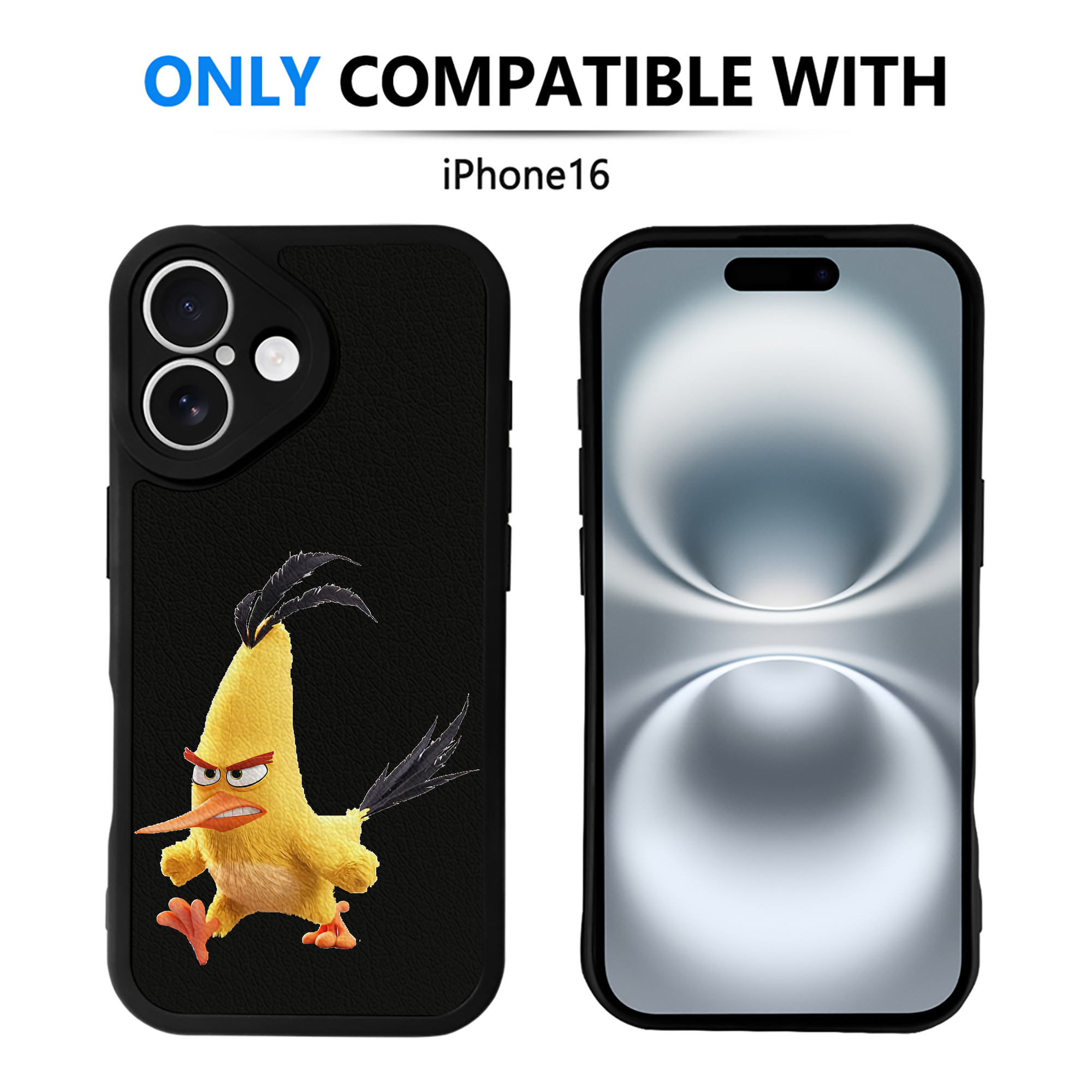 （画像用） Angry Birds アングリーバード 【iPhone 16シリーズ対応】シリコンスマホケース（レザー調） 材質：シリコン